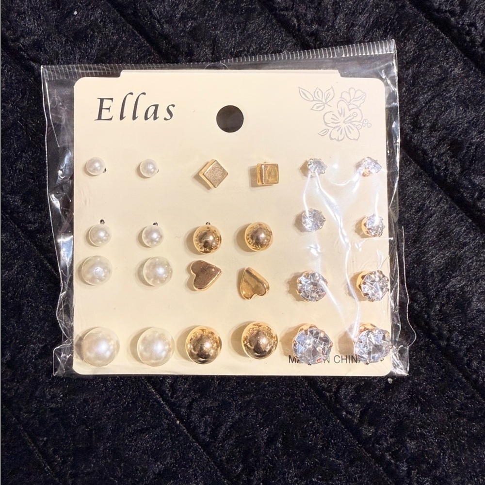 Ellas Gold and Silver Earring Set